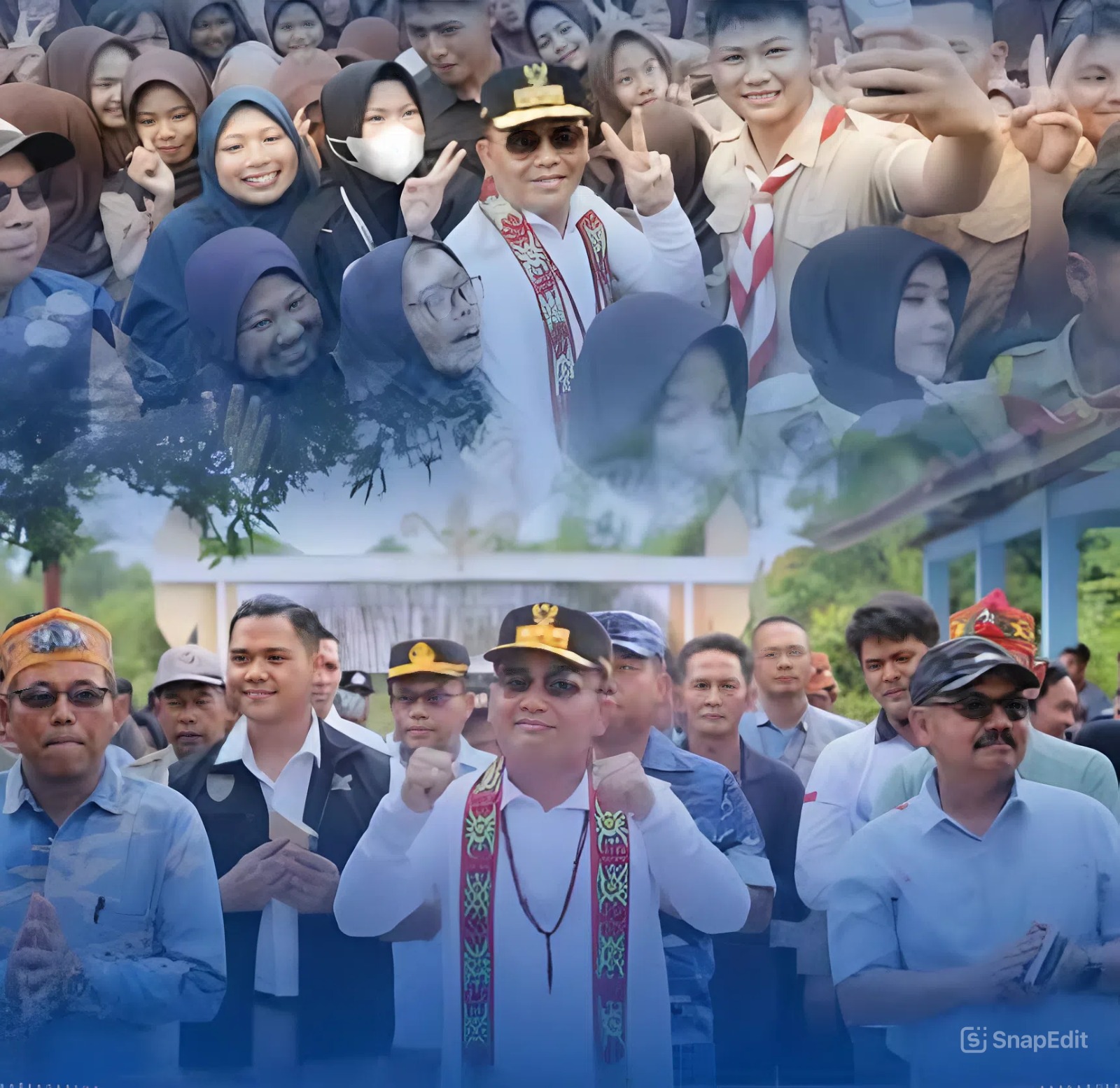 FOTO BERSAMA : Gubernur Kalteng H.Agustiar Sabran saat foto bersama dengan pelajar dan para guru saat melakukan kunjungan kesekolah beberapa waktu lalu.